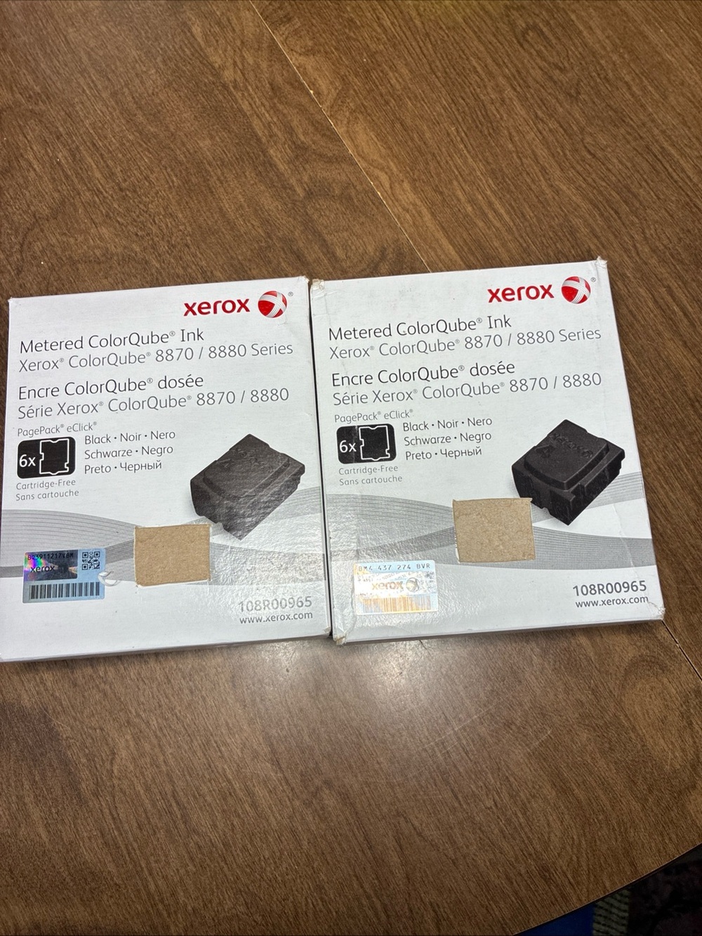 2 BOXES Xerox ColorQube 8870/ 8880 Series Solid Ink Black 108R00965